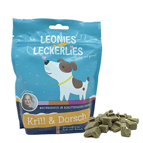 Leonies Leckerlies Krill & Dorsch I fettarm I Snack für Hunde I 125 g I Belohnung im Training I Mit Dorsch und Krill I Mit Astaxanthin I Stärkt das Immunsystem von ICEPAW by Michael Tetzner