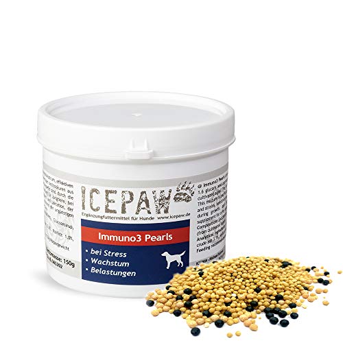 ICEPAW I Immuno3 Pearls I Kolostrum I Stress I Immunschutz I Ergänzungsfuttermittel für Hunde I 1 Dose (150 g) von ICEPAW by Michael Tetzner