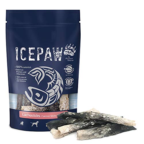 ICEPAW I Lachssticks 2 x 100 g I Snack aus 100% Lachshaut I Kauspaß für Hunde I Zahnpflege von ICEPAW by Michael Tetzner