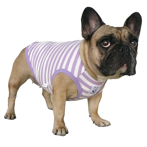 Keyoung iChoue Pug Striped T Shirts Clothes for Medium Dogs Vest Tank Tops Puppy Small French Bulldog Frenchie English Boston Terrier Pitbull Purple White Stripes - Small Keyoung iChoue Pug Striped T Shirts Clothes for Medium Dogs Vest Tank Tops Puppy Small French Bulldog Frenchie English Boston Terrier Pitbull Purple White Stripes - Small von ICHOUE
