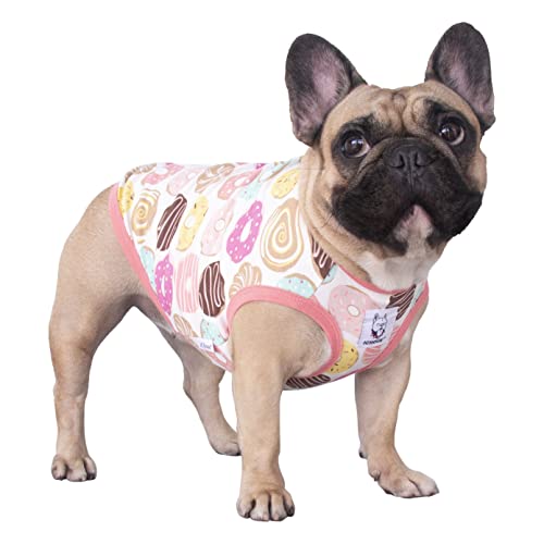 iChoue T-Shirt aus 100 % atmungsaktiver Baumwolle, englische Bulldogge, Halloween, Cartoon, niedliche Kleidung für mittelgroße und große Hunde, Tank-Top, Terrier, Pitbull, Donuts, Größe XL iChoue T-Shirt aus 100 % atmungsaktiver Baumwolle, englische Bulldogge, Halloween, Cartoon, niedliche Kleidung für mittelgroße und große Hunde, Tank-Top, Terrier, Pitbull, Donuts, Größe XL von ICHOUE