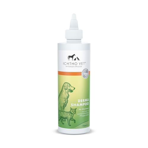 ICHTHO Vet Derma Shampoo für Hunde und Katzen für die sanfte Pflege und Reinigung bei Juckreiz und strapazierter Haut, 250 ml – sehr gut verträglich | Made IN Germany von Ichtho vet
