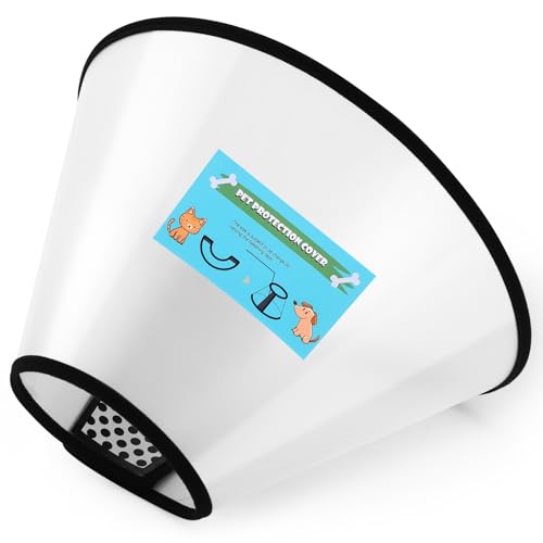 Halskrause Hund Weich, 3 Stück Hundekragen Leckschutz (XL/XXL ist 1 Stück), Atmungsaktive Kragen Hund, Leichter Schutzkragen Hunde, Einstellbarer Halskrausen für Hunde, Elisabethanischer Kragen (XXL) von ICOYEA