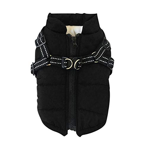 ICTOLOGY Dog Harness Coat, Winter Warm Dog Coat, Thick, Padded, Comfortable Cotton Winter Dog Jacket Vest, Windproof Snow Suit, Cold Weather Pets Clothing von ICTOLOGY