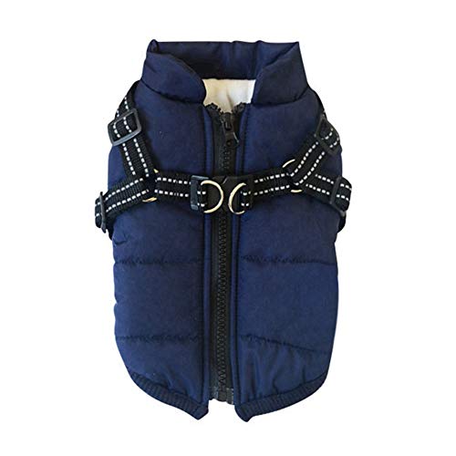 ICTOLOGY Dog Harness Coat, Winter Warm Dog Coat, Thick, Padded, Comfortable Cotton Winter Dog Jacket Vest, Windproof Snow Suit, Cold Weather Pets Clothing von ICTOLOGY