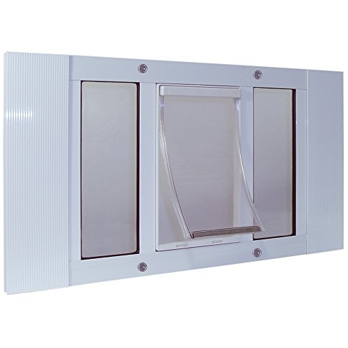 Ideal Pet Products Haustiertür, Aluminium, verstellbar für Fensterbreite von 68,6 cm bis 81,3 cm, 26,7 x 38,1 cm von IDEAL PET PRODUCTS SINCE 1979