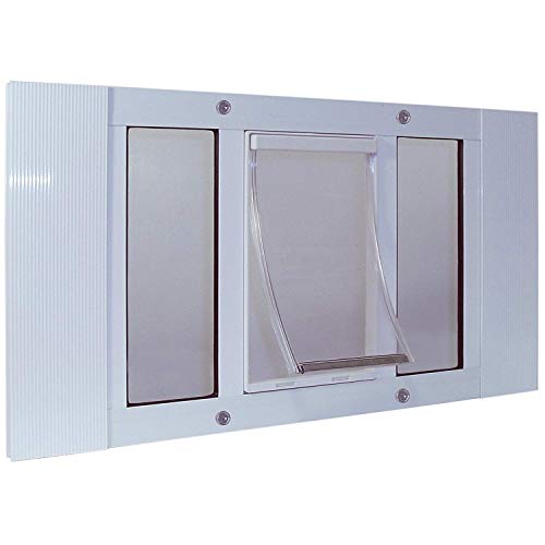 Ideal Pet Products Haustiertür, aus Aluminium, verstellbar für Fensterbreite von 83,8 cm bis 96,5 cm, 26,5 x 38,1 cm von IDEAL PET PRODUCTS SINCE 1979