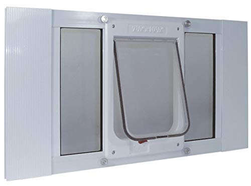 Ideal Pet Products Schiebefenster für Haustiere, Aluminium, verstellbare Breite 83,3-96,5 cm, Chubby Kat, 19 x 26,7 cm, Weiß Ideal Pet Products Schiebefenster für Haustiere, Aluminium, verstellbare Breite 83,3-96,5 cm, Chubby Kat, 19 x 26,7 cm, Weiß von IDEAL PET PRODUCTS SINCE 1979