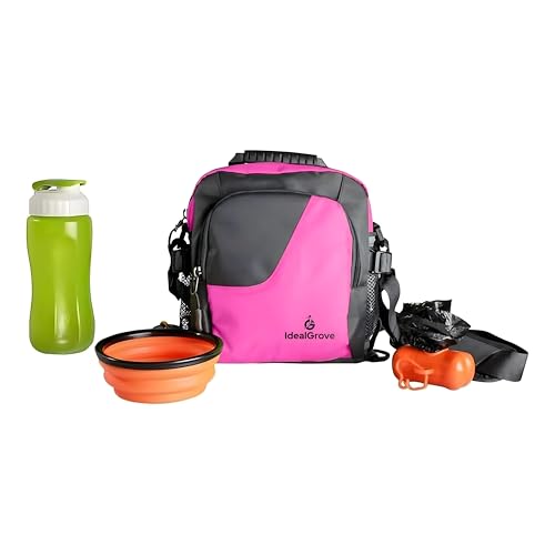 IDEALGROVE Leckerli-Tasche für Hunde mit faltbarem Hundenapf, mit Wasserflasche, Welpen-Trainingstasche mit verstellbarem Gürtel und Schultergurt für Spaziergänge, Reisen, 3 Tragevarianten, für den IDEALGROVE Leckerli-Tasche für Hunde mit faltbarem Hundenapf, mit Wasserflasche, Welpen-Trainingstasche mit verstellbarem Gürtel und Schultergurt für Spaziergänge, Reisen, 3 Tragevarianten, für den von IDEALGROVE