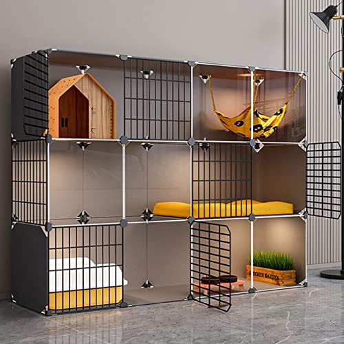 IDEAX Panoramische Transparente Katzenhaus Katzenkäfig Gitterzaun DIY Aus Metallgitter Katzen-Condo-Käfig Für 1-4 Katzen - Für Draußen/Indoor/Balkon/terrasse (Color : A, Size : 147 * 39 * 111cm) von IDEAX