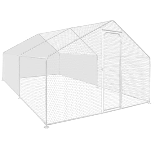 IDMarket - Abdeckplanen, wasserdicht, Weiß, 1 Rückseite + 2 Seiten, 150 g, für Hühnerstall von IDMarket