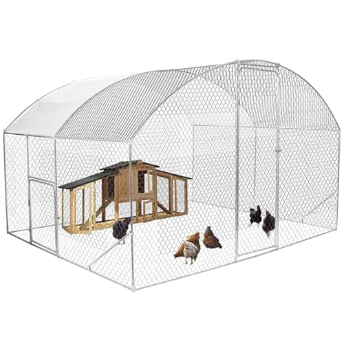 IDMarket – Hühnerstall aus Drahtgeflecht, 3 x 2,5 m, mit seitlicher Tür und kuppelem Dach 7,5 m² von IDMarket