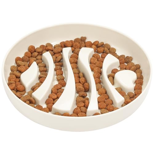 IDOGCHEW Anti Schling Napf für Katzen - Gesundheitsförderndes Design mit Rutschfestem Boden, Ultra-Dauerhaft & Leicht zu Reinigen, Ideal für Alle Katzengrößen (Herzfisch - Weiß) von IDOGCHEW