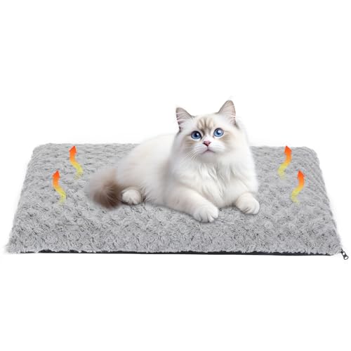 IDOGCHEW Selbstheizende Katzendecke 60 x 45 cm, Heizdecke ohne Strom für Katzen, Flauschig & Geräuschlos Wärmedecke Katze, Komfortable Waschbare Katzendecke mit Anti-Rutsch-Funktion, Hellgrau IDOGCHEW Selbstheizende Katzendecke 60 x 45 cm, Heizdecke ohne Strom für Katzen, Flauschig & Geräuschlos Wärmedecke Katze, Komfortable Waschbare Katzendecke mit Anti-Rutsch-Funktion, Hellgrau von IDOGCHEW