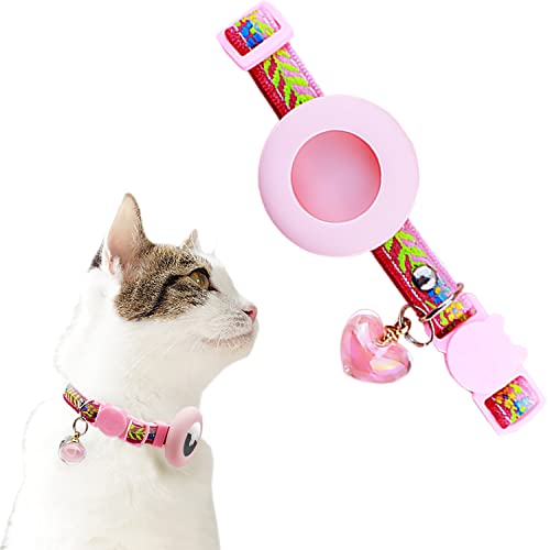 IDOLPET Airtag Katzenhalsband mit Glöckchen und Herzanhänger für Mädchen, Katzen, niedliches Blumenmuster, Katzenhalsbänder für Katze, Kätzchen, Kätzchen, Welpen, Kaninchen (Blumenmuster, Rosa) IDOLPET Airtag Katzenhalsband mit Glöckchen und Herzanhänger für Mädchen, Katzen, niedliches Blumenmuster, Katzenhalsbänder für Katze, Kätzchen, Kätzchen, Welpen, Kaninchen (Blumenmuster, Rosa) von IDOLPET