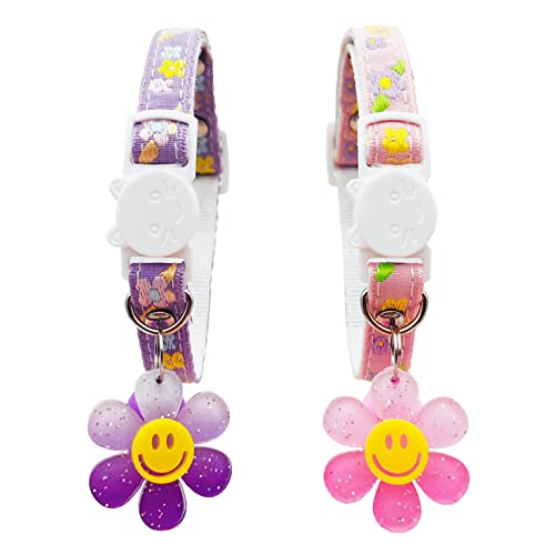 IDOLPET Katzenhalsbänder aus weicher Baumwolle mit Glöckchen für Mädchen und Katzen, Smiley-Blumen-Anhänger, niedliches Katzenhalsband für Katze, Kätzchen, Kätzchen, Welpen, Kaninchen (Blumenmuster IDOLPET Katzenhalsbänder aus weicher Baumwolle mit Glöckchen für Mädchen und Katzen, Smiley-Blumen-Anhänger, niedliches Katzenhalsband für Katze, Kätzchen, Kätzchen, Welpen, Kaninchen (Blumenmuster von IDOLPET