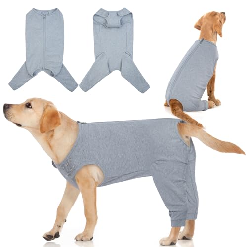IDOMIK Genesungsanzug für Hunde, Beinmanschette gegen Lecken der Hinterbeine, Oberschenkelwunden-Schutzhülle, für männliche und weibliche Haustiere, chirurgische Kleidung mit Hosenabdeckung von IDOMIK