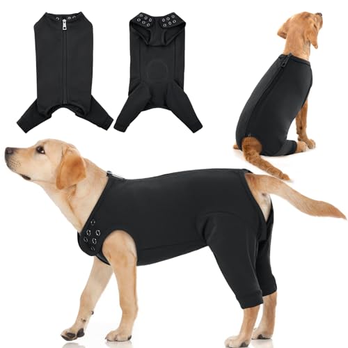 IDOMIK Genesungsanzug für Hunde, Oberschenkel-Wunden-Schutzhülle für Hunde, Anti-Lecken, für männliche und weibliche Hunde, chirurgischer Anzug mit Hosenabdeckung, Kegelhalsband, Alternative, Schwarz, IDOMIK Genesungsanzug für Hunde, Oberschenkel-Wunden-Schutzhülle für Hunde, Anti-Lecken, für männliche und weibliche Hunde, chirurgischer Anzug mit Hosenabdeckung, Kegelhalsband, Alternative, Schwarz, von IDOMIK
