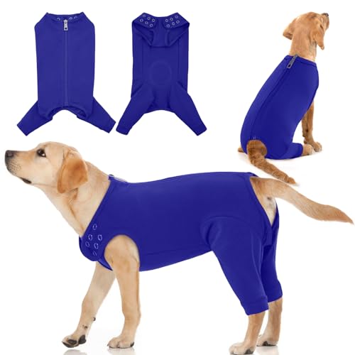 IDOMIK Genesungsanzug für Hunde, Oberschenkel-Wunden-Schutzhülle für Hunde, Anti-Lecken, für männliche und weibliche Hunde, chirurgischer Anzug mit Hosenabdeckung, Kegelhalsband, Alternative, Blau, IDOMIK Genesungsanzug für Hunde, Oberschenkel-Wunden-Schutzhülle für Hunde, Anti-Lecken, für männliche und weibliche Hunde, chirurgischer Anzug mit Hosenabdeckung, Kegelhalsband, Alternative, Blau, von IDOMIK