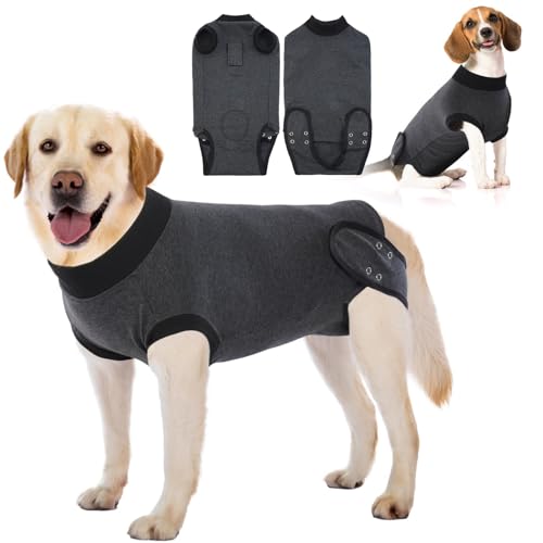 IDOMIK Hunde-Genesungsanzug für Männer und Frauen, Alternative zu E-Halsbandkegeln, chirurgischer Einteiler mit Urinierloch und starkem Klettverschluss, atmungsaktiver Hunde-OP-Anzug für Spay, von IDOMIK