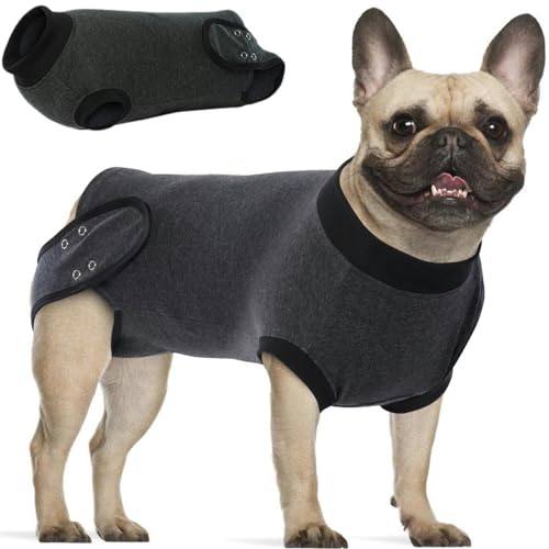 IDOMIK Hunde-Genesungsanzug für Männer und Frauen, Alternative zu E-Halsbandkegeln, chirurgischer Einteiler mit Urinierloch und starkem Klettverschluss, atmungsaktiver Hunde-OP-Anzug für Spay, von IDOMIK