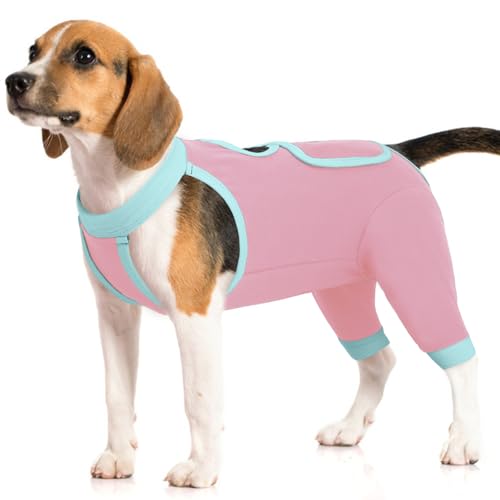 IDOMIK Hunde-Genesungsmanschette für Hinterbeine, Hunde-Genesungsanzug für weibliche Kastanien, Hundebeinmanschette gegen Lecken der Hinterbeine, lange Ärmel, Wundschutz, Einteiler für Hunde von IDOMIK