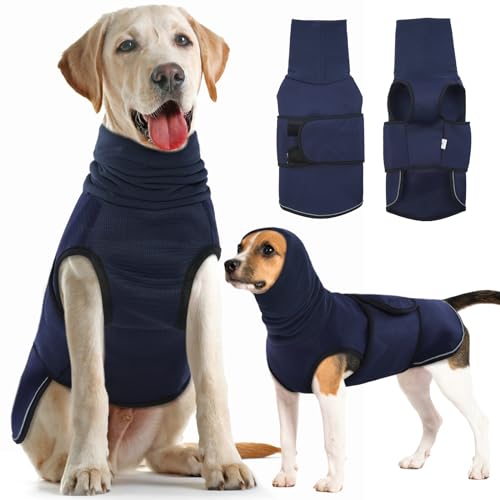 IDOMIK Hunde-Kapuzenpullover, atmungsaktiv, für Gewitter, Feuerwerk, Tierarztbesuche, Trennung, verstellbarer Hunde-Kapuzenpullover zur Geräuschblockierung und Gehörschutz, Blau, Größe 3XL IDOMIK Hunde-Kapuzenpullover, atmungsaktiv, für Gewitter, Feuerwerk, Tierarztbesuche, Trennung, verstellbarer Hunde-Kapuzenpullover zur Geräuschblockierung und Gehörschutz, Blau, Größe 3XL von IDOMIK