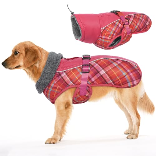 IDOMIK Hundemantel für kaltes Wetter, hoher Kragen, warme Jacke, wasserdicht, winddicht, Hunde-Wintermantel, Kleidung, reflektierend, weiche Weste, Bekleidung, Outfit mit vollständiger Abdeckung, von IDOMIK