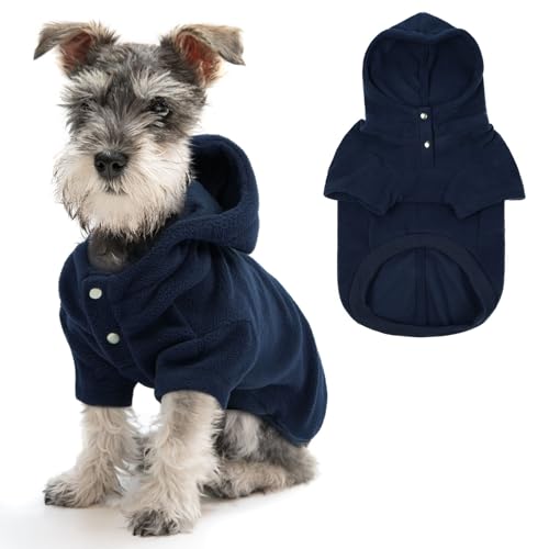 IDOMIK Hundepullover mit Loch für die Leine, warme Hunde-Fleecejacke mit Kapuze, weich, dehnbar, für Herbst und Winter, Haustier-Sweatshirt, Kleidung für Bulldogge, Dackel, Mops, Labrador, Blau, Größe IDOMIK Hundepullover mit Loch für die Leine, warme Hunde-Fleecejacke mit Kapuze, weich, dehnbar, für Herbst und Winter, Haustier-Sweatshirt, Kleidung für Bulldogge, Dackel, Mops, Labrador, Blau, Größe von IDOMIK