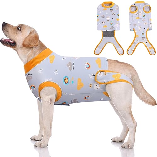 IDOMIK Recovery Suit for Dogs After Surgery, Recovery Shirt for Male Female Dog Cats, Cone E-Collar Alternative Abdominal Wounds Spay Bandages Onesie, Anti-Licking Pet Surgical Recovery Snuggly Suit von IDOMIK