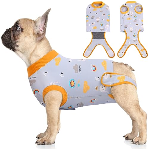 IDOMIK Recovery Suit for Dogs After Surgery, Recovery Shirt for Male Female Dog Cats, Cone E-Collar Alternative Abdominal Wounds Spay Bandages Onesie, Anti-Licking Pet Surgical Recovery Snuggly Suit von IDOMIK
