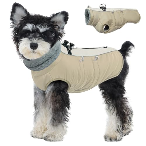 IDOMIK Warmer Hundemantel mit integriertem Geschirr, Hunde-Wintermantel, kaltes Wetter, Reißverschluss, wasserabweisende Hundejacken, dickes Fleece, winddichte Hunde-Schneejacke, Schneeanzug für IDOMIK Warmer Hundemantel mit integriertem Geschirr, Hunde-Wintermantel, kaltes Wetter, Reißverschluss, wasserabweisende Hundejacken, dickes Fleece, winddichte Hunde-Schneejacke, Schneeanzug für von IDOMIK