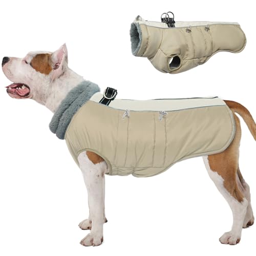 IDOMIK Warmer Mantel mit integriertem Geschirr, Winterjacke, kaltes Wetter, Reißverschluss, wasserabweisendes, dickes Fleece, winddichte Schneejacke für kleine, mittelgroße und große Hunde IDOMIK Warmer Mantel mit integriertem Geschirr, Winterjacke, kaltes Wetter, Reißverschluss, wasserabweisendes, dickes Fleece, winddichte Schneejacke für kleine, mittelgroße und große Hunde von IDOMIK