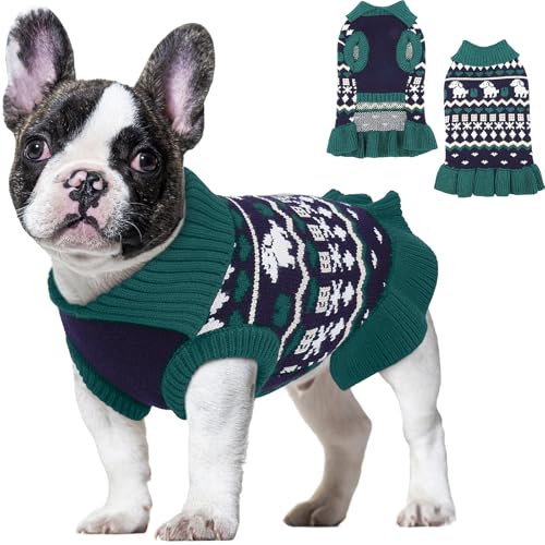 IDOMIK XL-Hundepullover, warmer Rollkragenpullover mit Loch für die Leine, Strickpullover für Jungen, Mädchen, Haustier-Sweatshirt, Kleidung für Herbst, Winter, Weihnachten, Grün, Größe XL IDOMIK XL-Hundepullover, warmer Rollkragenpullover mit Loch für die Leine, Strickpullover für Jungen, Mädchen, Haustier-Sweatshirt, Kleidung für Herbst, Winter, Weihnachten, Grün, Größe XL von IDOMIK