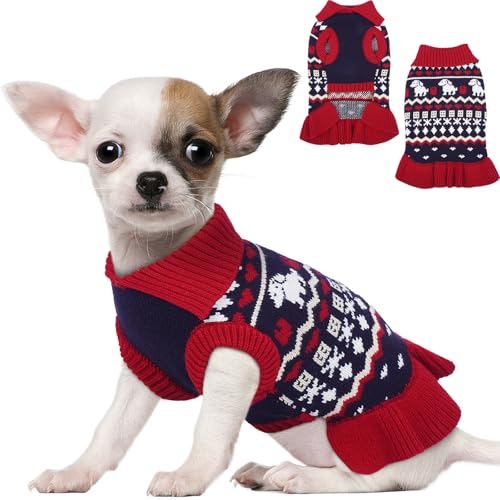 IDOMIK XS Hundepullover, warmer Rollkragenpullover mit Loch für die Leine, Strickpullover für Jungen, Mädchen, Haustiere, Sweatshirt, Kleidung für Herbst und Winter, Weihnachten, Rot, Größe XS IDOMIK XS Hundepullover, warmer Rollkragenpullover mit Loch für die Leine, Strickpullover für Jungen, Mädchen, Haustiere, Sweatshirt, Kleidung für Herbst und Winter, Weihnachten, Rot, Größe XS von IDOMIK
