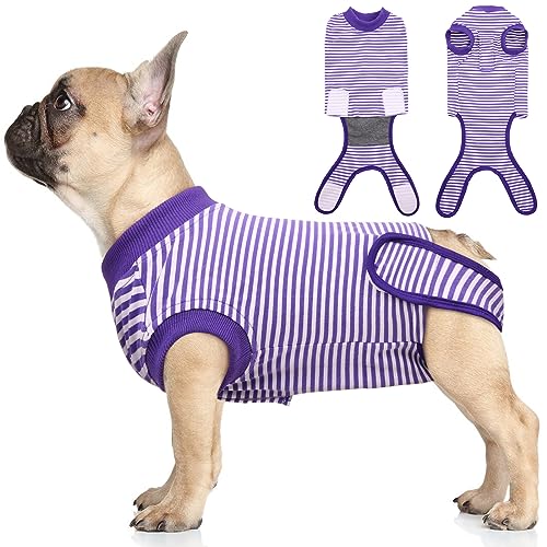 Recovery Suit for Dogs Cats After Surgery, Recovery Shirt for Male Female Dog Abdominal Wound Bandagen Cone E-Collar Alternative, Anti-Lecken Pet Surgical Recovery Snuggly Suit Soft Fabric Onesie von IDOMIK