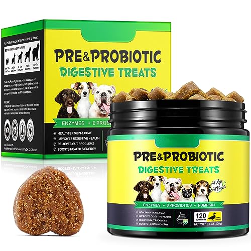 IDUCEN Hund Probiotika Kautabletten,(Entenaroma 120PCS) Verdauung Treats für alle Hunde,Hund Darmflora aufbauen,saisonale Allergien,aufgeregter Magen Linderung (300g) von IDUCEN