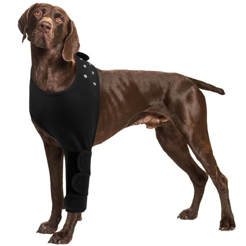 IECOii Dog Recovery Sleeve,Dog Recovery Suit, Abrasion Resistant Dog Recovery Sleeve Front Leg,Protective Elbow Protector for Medium Large Dogs, Dog Cone Alternative to Stop Licking Leg Wounds von IECOii