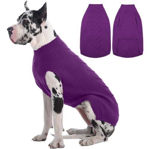 IECOii Doggen-Pullover für extra große Hunderassen, XXXXXL Hundepullover, Weihnachts-Outfit, dicker, warmer Hunde-Winterpullover für männliche und weibliche Hunde, Pullover für große Hunde, Violett, IECOii Doggen-Pullover für extra große Hunderassen, XXXXXL Hundepullover, Weihnachts-Outfit, dicker, warmer Hunde-Winterpullover für männliche und weibliche Hunde, Pullover für große Hunde, Violett, von IECOii