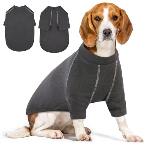 IECOii hundepullover,hundemantel Fleece,Hunde Sweatshirt,Hunde Pullover,Warmer und Leichter hundepulli,wintermantel Hund,Outdoor hundemantel,hundejacke,Hundepullover Hundemantel Fleece(Grau,L) von IECOii