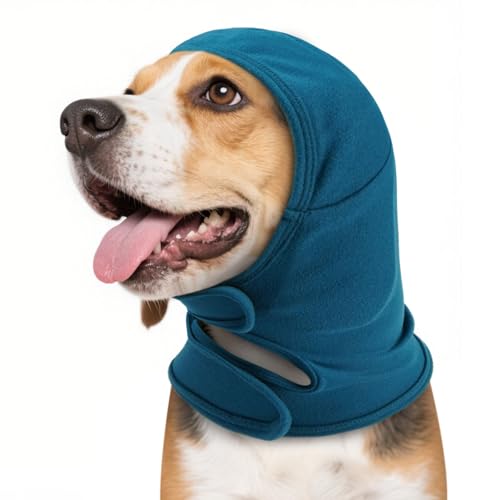 IECOii Haustier Snood Ohrenschutz,Kapuzenpullis für Hunde,Hund Ohrenschützer für Hunde Gehörschutz Hund Hoodie,HundOhrenschützer Lärmschutz Haustier Snood fürHunde und Katzen,Blau,L von IECOii
