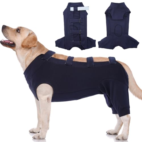 IECOii Hunde-Chirurgie-Genesungsanzug, Hunde-Genesungsanzug für Hunde nach Operationen, weicher Haustier-OP-Anzug, Anti-Lecken Doggy Cone Alternative, schützt Hinterbein und Bauchwunde nach der Spay von IECOii