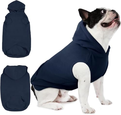 IECOii Hunde-Hoodie,Polarfleece-Hundepullover,Weihnachtspullover mit Kapuze,Ärmelloser Haustier-Hoodie für mittelgroße Hunde,Winterkleidung für Mops und Jack Russell von IECOii