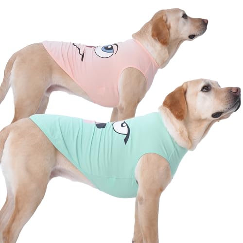 IECOii Hunde-T-Shirts für große Hunde, heiße Sommer-Hundekleidung für große Hunde, Mädchen und Jungen, lustiges Hunde-T-Shirt-Set mit verschiedenen Gesichtsausdrücken, großes Hunde-Shirt, Weste für IECOii Hunde-T-Shirts für große Hunde, heiße Sommer-Hundekleidung für große Hunde, Mädchen und Jungen, lustiges Hunde-T-Shirt-Set mit verschiedenen Gesichtsausdrücken, großes Hunde-Shirt, Weste für von IECOii