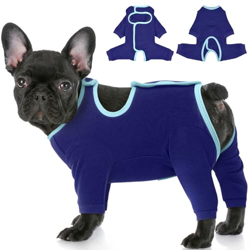 IECOii Hundebody Nach Op,Pet Recovery Suit Hund Medical Shirt,Hundebody Nach Op Hündin,Hundebody Nach Kastration Rüde Hündin,Atmungsaktiv Body Für Hunde Nach Op,Anti-Wundlecken Op Body Hund,Blau,XS von IECOii