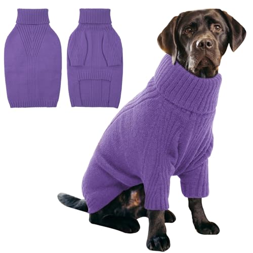 IECOii Hundepullover, Sweater für Kleine Mittelgroße Große Hunde, Warm Rollkragen Pullover, Winter Hundebekleidung für Französische Bulldogge, Labrador, Deutscher Schäferhund von IECOii