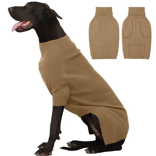 IECOii Hundepullover, Sweater für Kleine Mittelgroße Große Hunde, Warm Rollkragen Pullover, Winter Hundebekleidung für Französische Bulldogge, Labrador, Deutscher Schäferhund von IECOii