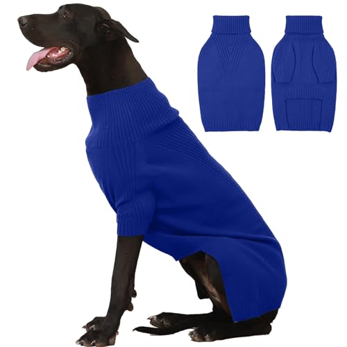 IECOii Hundepullover, Sweater für Kleine Mittelgroße Große Hunde, Warm Rollkragen Pullover, Winter Hundebekleidung für Französische Bulldogge, Labrador, Deutscher Schäferhund von IECOii