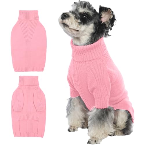 IECOii Hundepullover, Sweater für Kleine Mittelgroße Große Hunde, Warm Rollkragen Pullover, Winter Hundebekleidung für Französische Bulldogge, Labrador, Deutscher Schäferhund von IECOii