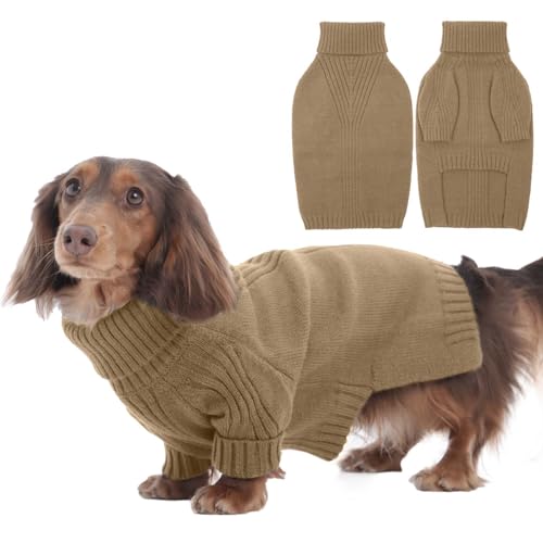 IECOii Hundepullover,Sweater für Hunde,Hundepullover für Kleine Mittelgroße große Hunde,Warmer Rollkragen Hunde Pullover,Winter Hundebekleidung for Katzen,Chihuahua,Französische Bulldogge,Labrador von IECOii